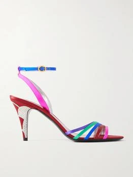 Valentino | Ladycrush 85 Crystal-embellished Satin Sandals  - IT35