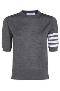 Thom Browne | Thom Browne 4 Bar Sheer Sleeved Fine-Knitted T-Shirt