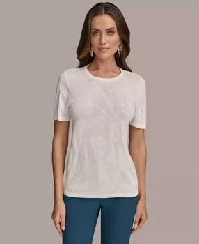 Women's Short-Sleeve Sequin Detail Sweater