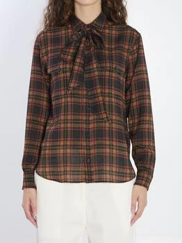 Yves Saint Laurent | Saint Laurent Cassandre Lavallière Tartan Shirt