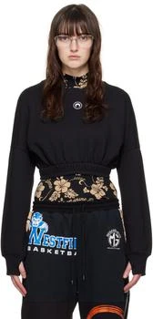MARINE SERRE Black Cropped Sweatshirt