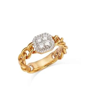Bloomingdale's | Diamond Halo Cluster Chain Link Ring in 14K Yellow Gold, 0.40 tcw