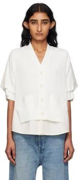 Sacai | Off-White Suiting Mix Knit Cardigan