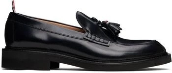 Thom Browne | Navy Spazzolato Leather Tassle Loafers