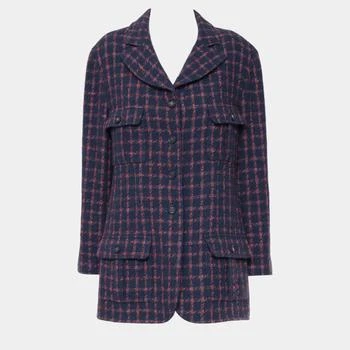 Chanel | Chanel Blue Vintage Tweed Blazer XL
