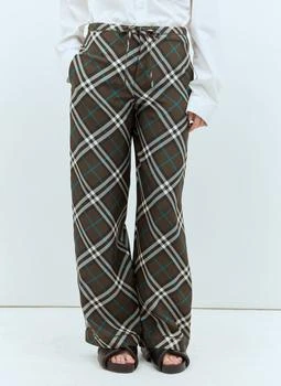 Burberry | Burberry Straight-Leg Checked Drawstring Trousers