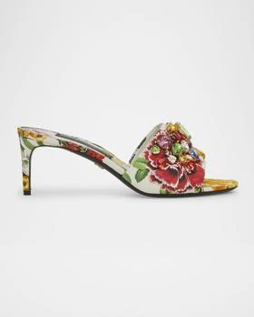 Dolce
Gabbana | Keira Floral Jeweled Mule Sandals