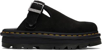 Black Zebzag Suede Slingback Platform Mules