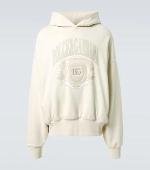 Dolce 
Gabbana | Embroidered cotton jersey hoodie
