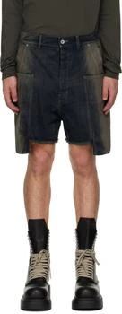 Rick Owens | Gray Concordians Stefan Denim Cargo Shorts