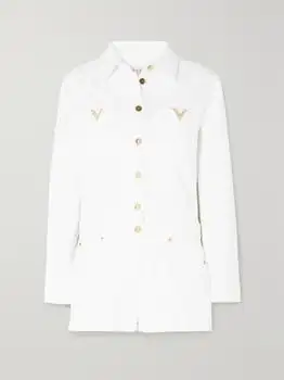 Valentino | Embellished Denim Playsuit  - IT42