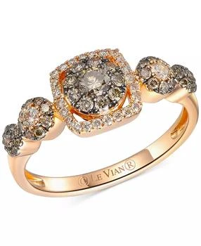 Le Vian | Chocolatier® Chocolate Diamond 
Vanilla Diamond Multi Halo Ring (5/8 ct. t.w.) in 14k Rose Gold
