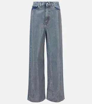 Stella McCartney | Crystal-embellished wide-leg jeans