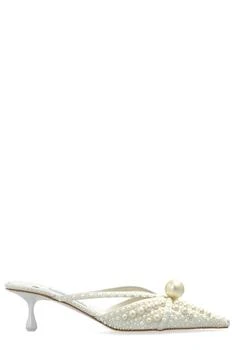 Jimmy Choo | Jimmy Choo Sana Embellished Criss-Cross Strap Mules