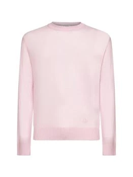 Jil Sander | JIL SANDER | Pink wool knit monogram crewneck sweater | Man | 48