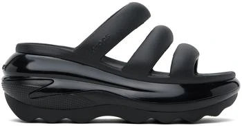 Black Mega Crush Triple Strap Sandals