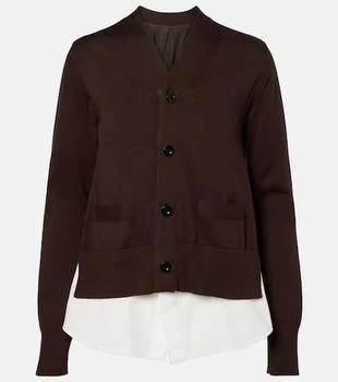 Sacai | Layered cotton cardigan
