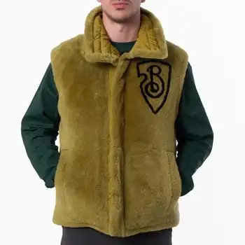Burberry | Burberry Lamb Shearling Down Vest with B-Shield Print, Size X-Small
