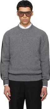 Salvatore Ferragamo | Gray & Black Cashmere Blend Sweater