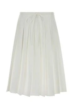 Prada Drawstring Pleated Midi Skirt