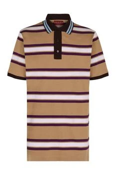 Gucci | Gucci Striped Jersey Polo Top