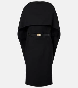 Salvatore Ferragamo | Belted caped midi dress