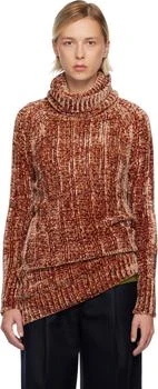 Dries Van Noten | Pink 
Brown Long Viscose Turtleneck