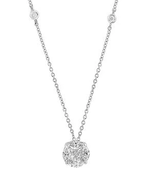 Effy | EFFY® Diamond Round Cluster 18" Pendant Necklace (3/4 ct. t.w.) in 14k White Gold