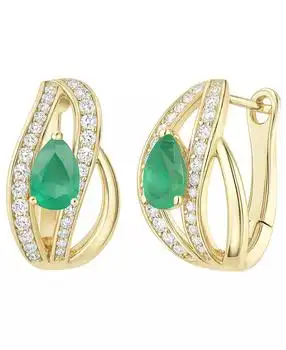Macy's | Emerald (5/8 ct. t.w.) and Diamond (1/3 ct. t.w.) Drop Earrings in 14k Gold (also in 14k White Gold Sapphire & 14k Gold Ruby)