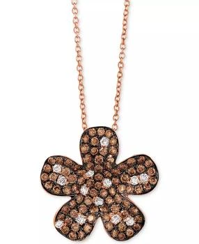 Le Vian | Red Carpet® Diamond Flower 18" Pendant Necklace (1-3/8 ct. t.w.) in 14k Rose Gold
