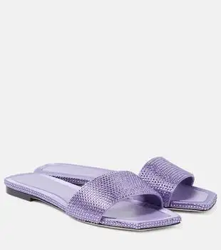 Jimmy Choo | Clovis embellished satin mules