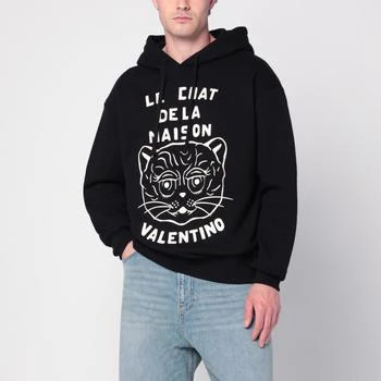 Valentino | Black sweatshirt with Le Chat de la Maison patch