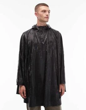 Rains waterproof longline cape style jacket in black