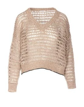 Brunello Cucinelli | Brunello Cucinelli Open-Knitted V-Neck Jumper
