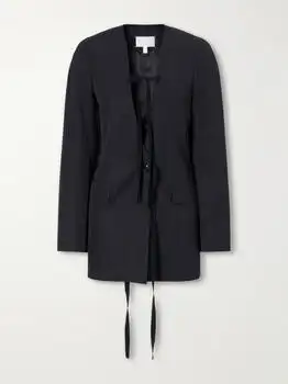 MAISON MARGIELA | Tie-detailed Wool Blazer - Dark gray - IT38