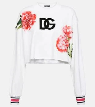 Dolce 
Gabbana | Logo cropped cotton sweatshirt
