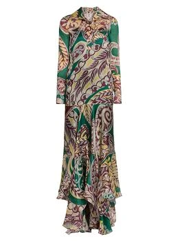 ETRO | Printed Silk Maxi Shirtdress