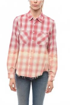 AMIRI | Ombre Lurex Plaid Button-Down Shirt In Red
