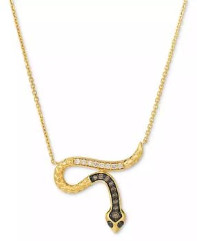 Le Vian | Chocolate Diamond, Nude Diamond, 
Blackberry Diamond Snake Adjustable 19" Pendant Necklace (1/4 ct. t.w.) in 14k Gold