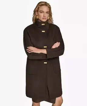 Donna Karan Women's Stand-Collar Single-Breasted Coat