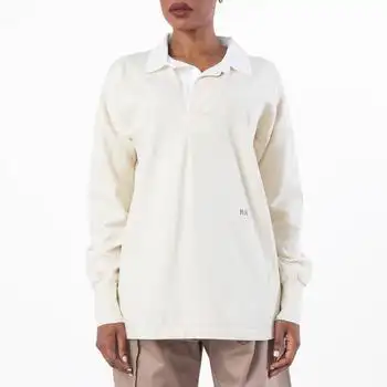 MAISON MARGIELA | Maison Margiela Logo Embroidered Long-Sleeved Polo Shirt, Size Large