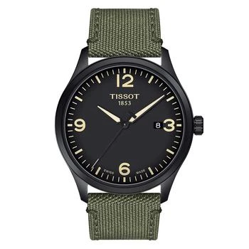 Tissot Men's Swiss Gent XL Green Fabric Strap Watch 42mm