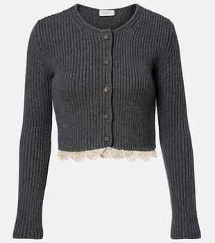 Magda Butrym | Cropped crochet-trimmed cashmere cardigan