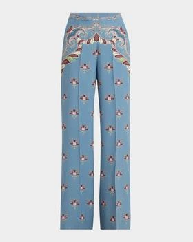 ETRO | Largo Floral Paisley Silk Straight-Leg Pants