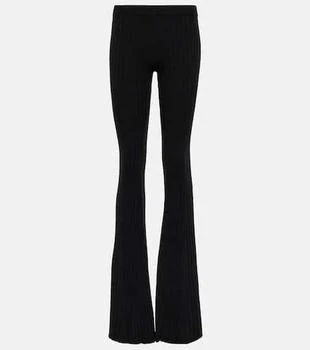 Versace | Ribbed-knit wool-blend flared pants