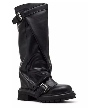 Women
s Restore Knee-High Slouchy Lug-Sole Moto Boots, Regular 
Wide Calf