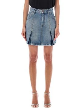 Balmain | Balmain Pleated Denim Mini Skirt