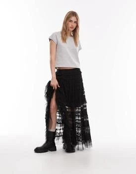 Allsaints Arlea tulle skirt in black