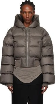 Rick Owens | Gray Concordians Hooded Down Jacket