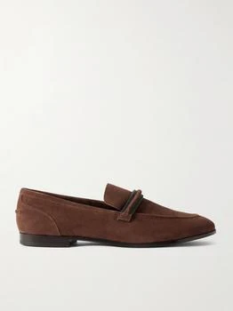 Brunello Cucinelli | Bead-embellished Suede Loafers  - IT39